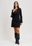 Vestito corto in tessuto scuba crepe - NERO