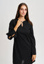 Vestito corto in tessuto scuba crepe - NERO