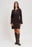 Vestito corto in tessuto scuba crepe - MARRONE