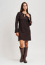 Vestito corto in tessuto scuba crepe - MARRONE