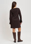Vestito corto in tessuto scuba crepe - MARRONE