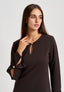 Vestito corto in tessuto scuba crepe - MARRONE