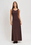 Vestito lungo smanicato - MARRONE