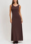 Vestito lungo smanicato - MARRONE