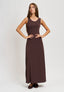 Vestito lungo smanicato - MARRONE