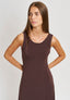 Vestito lungo smanicato - MARRONE