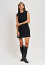 Vestito corto tubino smanicato - NERO