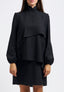Vestito corto a balze - NERO