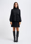 Vestito corto a balze - NERO