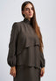 Short ruffled dress - MILITARY