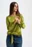 Blusa in raso con nodo - MILITARE
