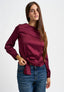 Blusa in raso con nodo - BORDEAUX