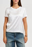Blusa girocollo in raso - BIANCO