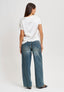 Blusa girocollo in raso - BIANCO