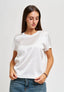 Blusa girocollo in raso - BIANCO