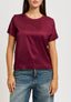 Blusa girocollo in raso - BORDEAUX