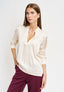 Blusa coreana in raso di viscosa - BEIGE