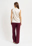 Blusa smanicata in raso di viscosa - AVORIO