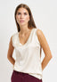 Blusa smanicata in raso di viscosa - AVORIO