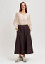 Blusa in tencell con volant ai polsi - AVORIO