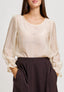Blusa in tencell con volant ai polsi - AVORIO