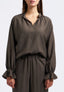 Blusa viscosa con volant polso - MILITARE