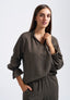 Blusa viscosa con volant polso - MILITARE