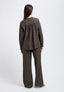 Blusa viscosa con faldone davanti - MILITARE