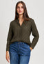 Blusa a pois con faldone davanti - MILITARE