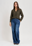 Blusa a pois con faldone davanti - MILITARE