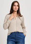 Blusa a pois con faldone davanti - AVORIO