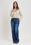 Blusa a pois con faldone davanti - AVORIO