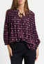 Blusa fantasia con arriccio e laccetti - BORDEAUX