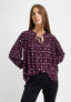 Blusa fantasia con arriccio e laccetti - BORDEAUX