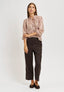 Blusa con rouches e lacci al collo - AVORIO