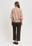 Blusa con rouches e lacci al collo - AVORIO