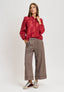 Blusa con rouches e lacci al collo - BORDEAUX