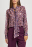 Blusa fiorellini e fiocco al collo - MULTICOLOR