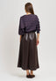 Blusa a quadri con pennello - TABACCO/BLU