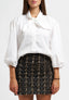 Camicia in popeline con collo foulard - BIANCO