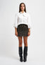 Camicia in popeline con collo foulard - BIANCO