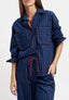 Camicia a quadri con rouches tasche - BLU