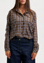 Camicia a quadri spalla scesa - MARRONE