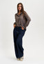 Camicia a quadri spalla scesa - MARRONE