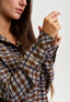 Camicia a quadri spalla scesa - MARRONE