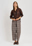 Camicia coreana in tencel - MARRONE