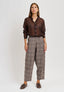 Camicia coreana in tencel - MARRONE