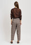 Camicia coreana in tencel - MARRONE
