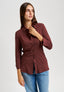 Camicia maniche a tre quarti - MARRONE