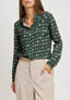 Camicia con colletto in fantasia geometrica - VERDE